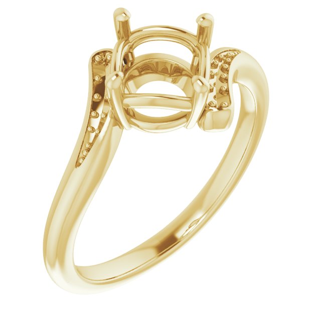 10K Yellow7 mm Round Ring Mounting