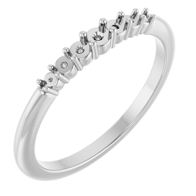 14K White 2.25 mm Round Stackable Ring Mounting
