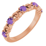 14K RoseNatural Amethyst Stackable Ring