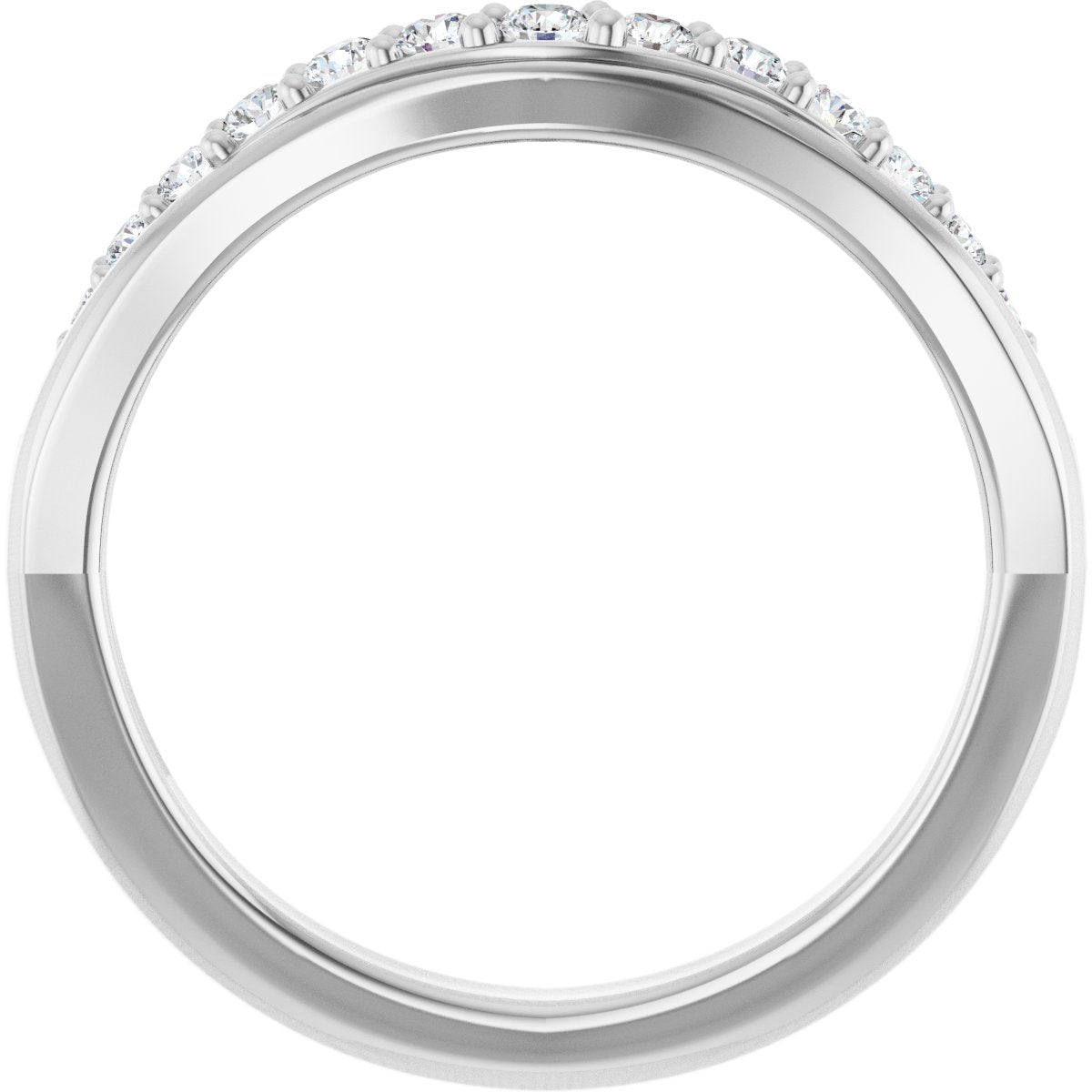 14K White Gold 1/3 CTW Natural Diamond Contour Band