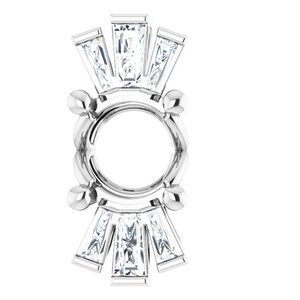 Sterling Silver 6 mm Round 1/6 CTW Natural Diamond Semi-Set Pendant