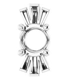 Platinum 6 mm Round Accented Pendant Mounting