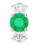 Platinum Natural Emerald & 1/6 CTW Natural Diamond Pendant