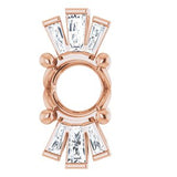 14K Rose 6 mm Round 1/6 CTW Natural Diamond Semi-Set Pendant
