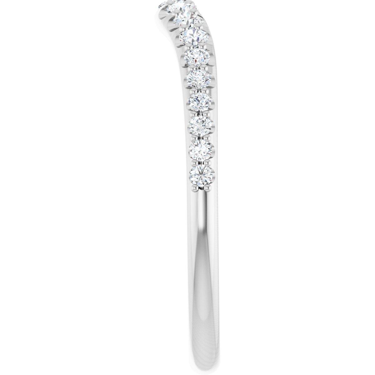 14K White Gold 1/2 CTW Lab-Grown Diamond Graduated Contour Band