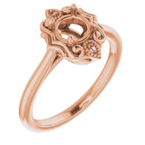 10K Rose5.5 mm Round Ring Mounting