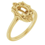 18K Yellow8x6 mm Oval Ring Mounting