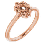 14K Rose4.1 mm Round Ring Mounting