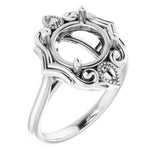 10K White9.4 mm Round Ring Mounting