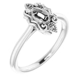 Platinum6x4 mm Oval Ring Mounting