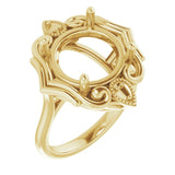 14K Yellow12 mm Round Ring Mounting