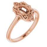14K Rose7x5 mm Oval Ring Mounting