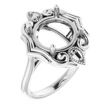 18K White11 mm Round Ring Mounting