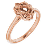 14K Rose5.2 mm Round Ring Mounting