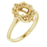 14K Yellow7 mm Round Ring Mounting