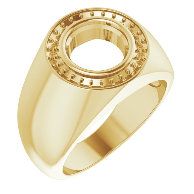 14K Yellow 8.8 mm Round Ring Mounting