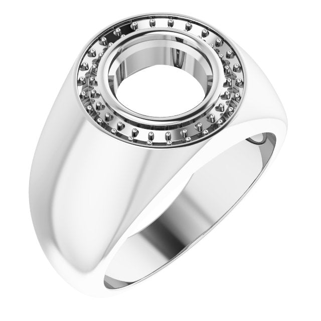 14K X1 White 8.8 mm Round Ring Mounting