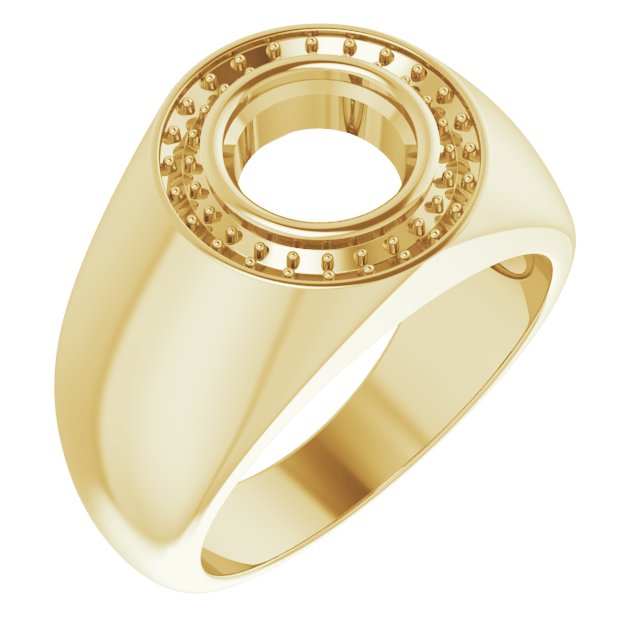18K Yellow 8 mm Round Ring Mounting