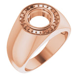 14K Rose 8 mm Round Ring Mounting