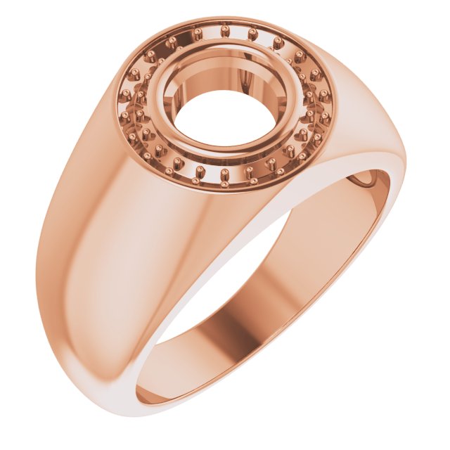 10K Rose 7 mm Round Ring Mounting