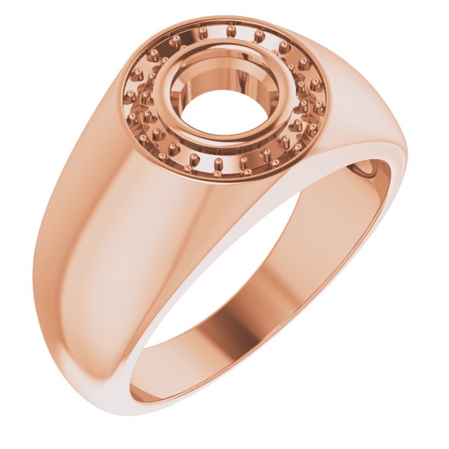 18K Rose 6 mm Round Ring Mounting