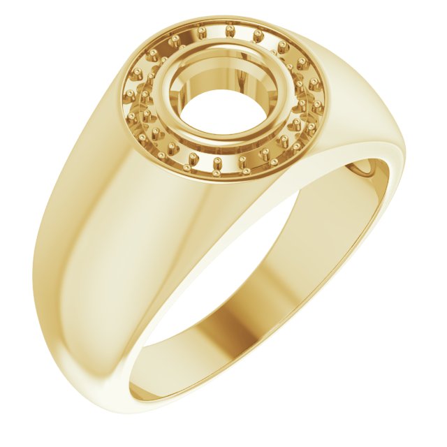 10K Yellow 6 mm Round Ring Mounting