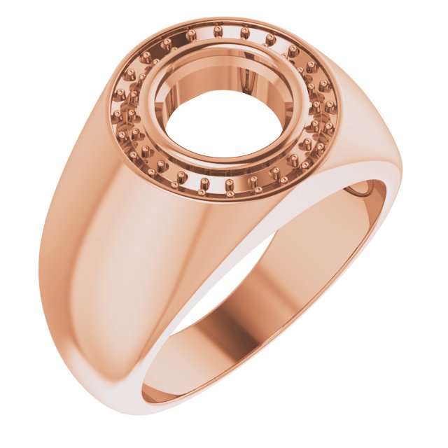 10K Rose 8.2 mm Round Ring Mounting