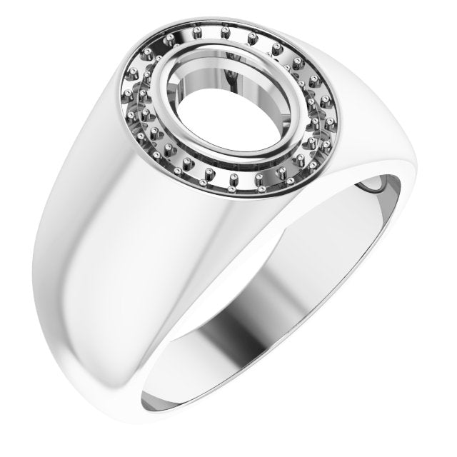 10K White 8x6 mm Oval Ring Mounting