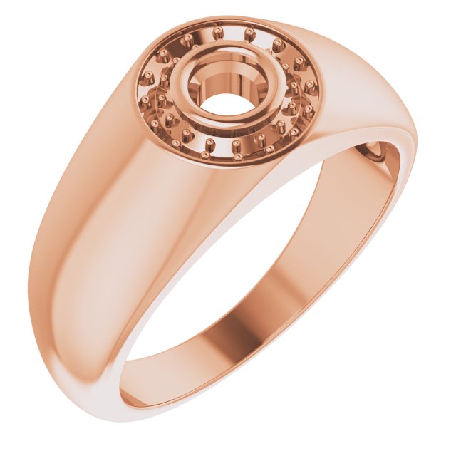 10K Rose 4.1 mm Round Ring Mounting