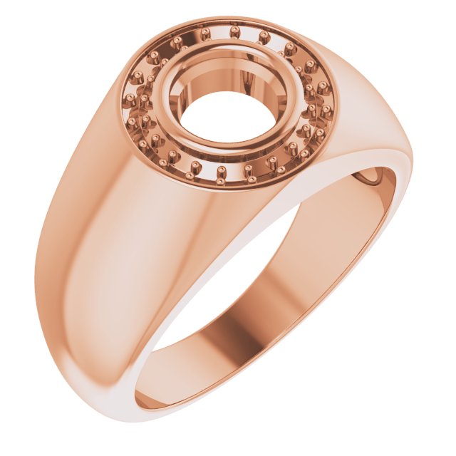 18K Rose 6.5 mm Round Ring Mounting
