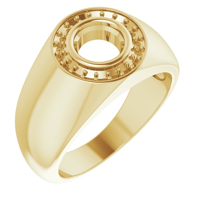 10K Yellow 6.5 mm Round Ring Mounting