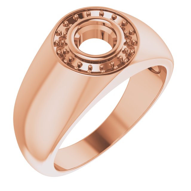 14K Rose 5.5 mm Round Ring Mounting