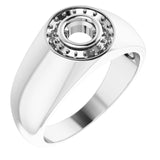 14K White 4.8 mm Round Ring Mounting
