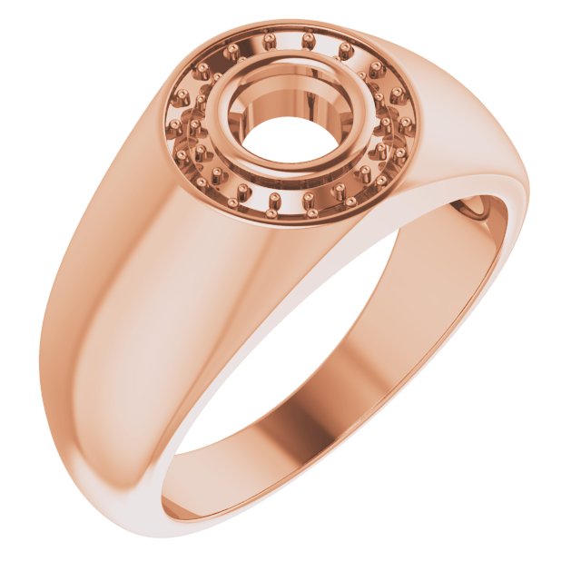 10K Rose 5.2 mm Round Ring Mounting