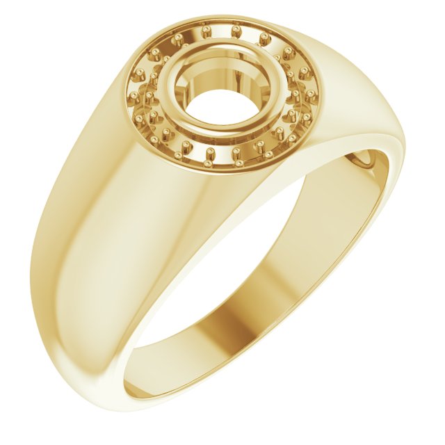 18K Yellow 5.2 mm Round Ring Mounting