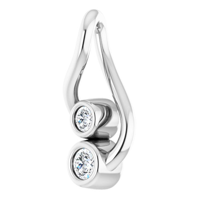 14K White Gold .07 CTW Natural Diamond Hold You Forever® Pendant