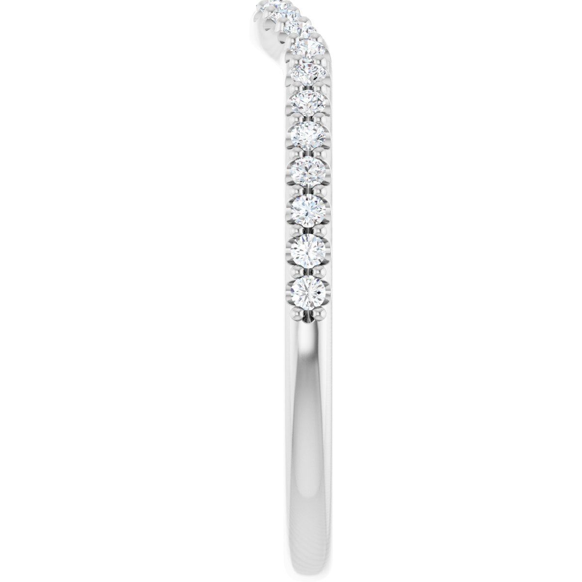 14K White Gold 1/5 CTW Natural Diamond Contour Band