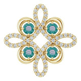 14K Yellow Lab-Grown Alexandrite & 1/6 CTW Diamond Clover Pendant