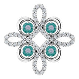 Platinum Lab-Grown Alexandrite & 1/6 CTW Diamond Clover Pendant