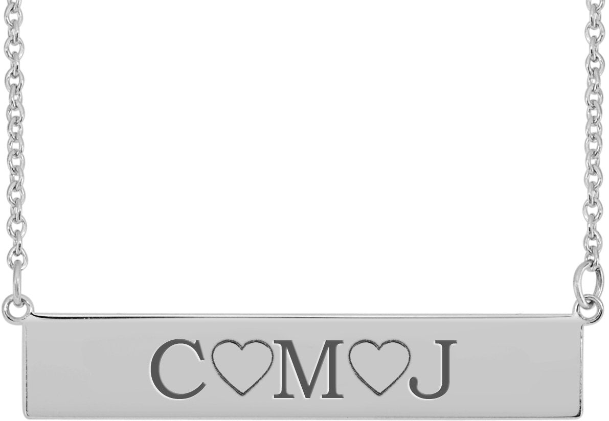 Sterling Silver Be Posh® Engravable Bar 16" Necklace
