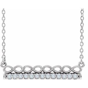 Platinum 1/5 CTW Natural Diamond Infinity-Inspired Bar 18" Necklace