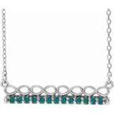 Sterling Silver Natural Alexandrite Infinity-Inspired Bar 16" Necklace