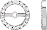 14K White Gold 1/10 CTW Natural Diamond Earring Jackets with 6.1 mm ID