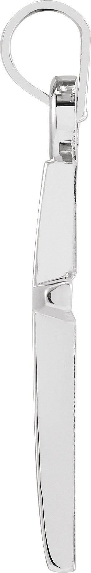 Sterling Silver 23.38x11.75 mm Cross Pendant