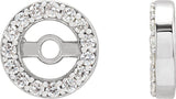 14K White Gold .08 CTW Natural Diamond Earring Jackets with 3.6 mm ID