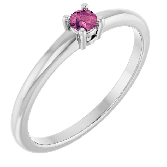 Platinum Natural Pink Tourmaline Ring