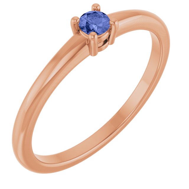 14K Rose Natural Tanzanite Ring