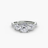 Three-Stone with Pavé Band