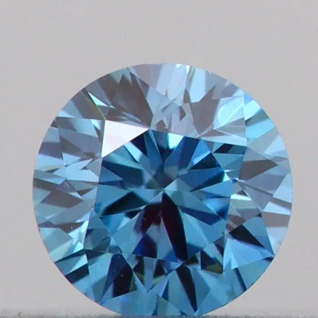 0.09ct Round Lab Grown Diamond (Colour Fancy Vivid Blue, Clarity VS1, Cut VG, IGI Certified)