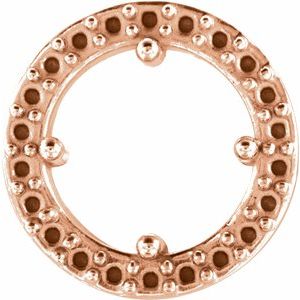 14K Rose 5 mm Round Halo-Style Pendant Mounting